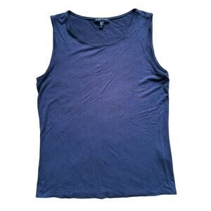 Eileen Fisher Quiet Luxury Jersey Knit Tank Top XS Gray Stretch Minimal Capsule